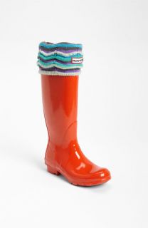 Hunter Tall Gloss Rain Boot & Zigzag Cuff Welly Socks