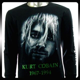 Nirvana Kurt Cobain Biker LS Long Sleeve T shirt Sz M Rider Rock Punk