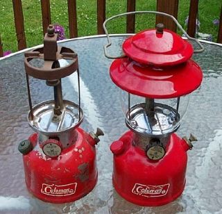  Coleman Model 200A Red Single Mantle Lanterns One for Parts