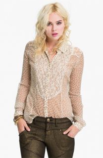 Free People All That Glitters Sheer Shirt