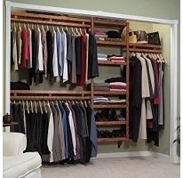 New Reach in Closet Organizer System Mahogany Solid Wood Shelves Up to