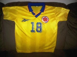 Vintage Colombia Jersey Football Shirt Soccer Retro RARE Youth Size 8