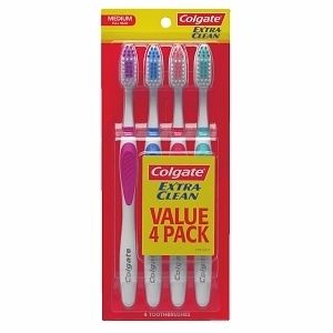 Colgate Extra Clean Toothbrush Medium Full Head 4 Pack