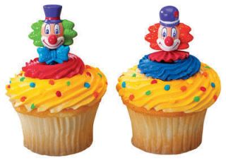 CLOWN Cupcake Picks Circus Cake Toppers Decorations Party Favors