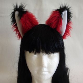 Red Fox Furry Headband Ears Anime Cosplay Wolf Kitty Cat Hat Costume