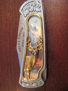 Collectible KNIFE ;Gold MULE DEER BUCK;Field & Stream LIMITED:NEW;Box