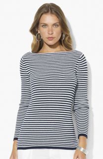 Lauren Ralph Lauren Stripe Bateau Neck Sweater