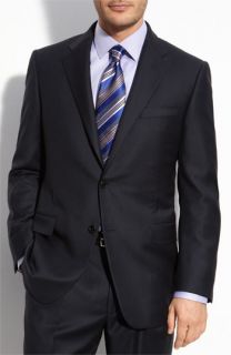 Hickey Freeman Navy Worsted Wool Suit
