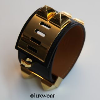 Collier de Chien Hermes Bracelet Black with Gold CDC