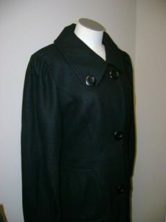 Velvet Heart Single Breasted Pinched Pocket and Sleeve Wool Coat L
