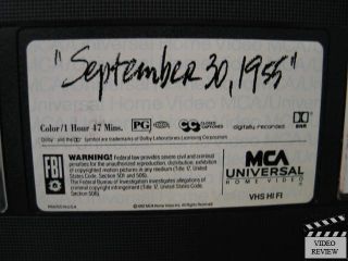 September 30 1955 VHS Susan Tyrrell Collin Wilcox 096898113939