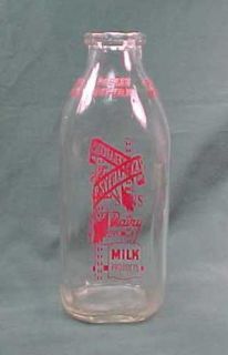 Vintage Red Pyro P Sverdarckas and Sons Dairy Milk Bottle