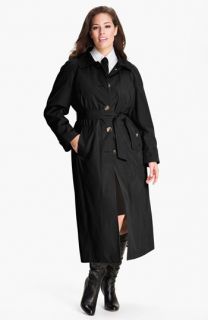 London Fog Raglan Sleeve Raincoat with Detachable Liner (Plus) (Online Exclusive)