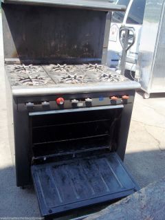  Range 6 Burner Oven Gas Commercial Restaurant Stove NSF   CLEARANCE