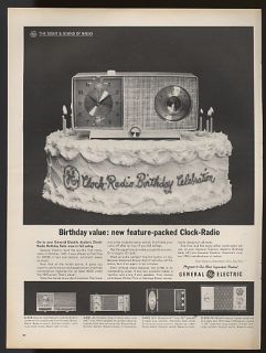 1962 GE General Electric Clock Radio 5 Radios Print Ad