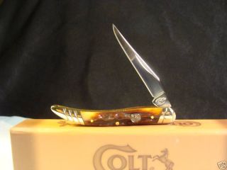 Colt Toothpick Brown Stag Handles Collectible Knife New