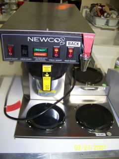Newco 3 Burner Coffee Maker with Hot Water Tap Commercial