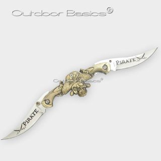  Open Pirates of Caribbean Folding Pocket Knife Twin Blades Collectible