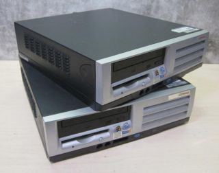 Lot of 2 Compaq EVO D500 SFF Desktop PC P4 1 5GHz 512MB 20GB
