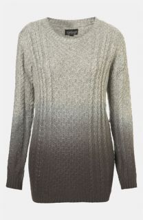 Topshop Dip Dye Cabled Sweater