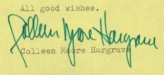 Colleen Moore Vintage 1974 Original Signed Typed Letter TLS