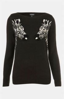 Topshop Mirrored Zebras Sweater