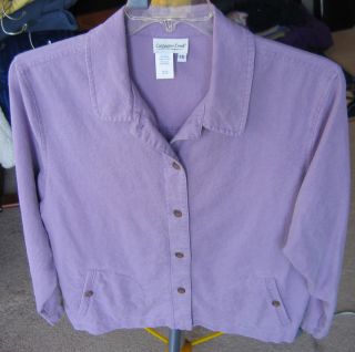 Coldwater Creek Lilac Purple Linen Blend Jacket 1x