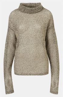 Topshop Sheer Bouclé Turtleneck Sweater