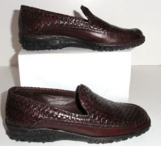 Cole Haan Womens F9425 Brown Woven Leather Loafer Size 6.5 B