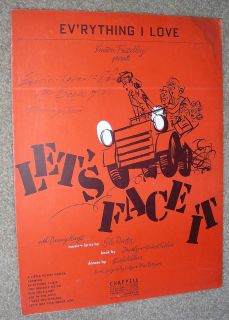 1941 Lets Face It Sheet Music EVRything I Love by Cole Porter