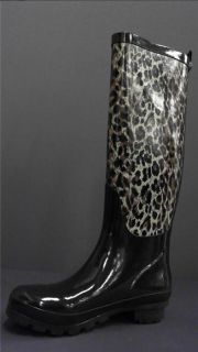 Victoria Secret Colin Stuart Cheetah Womens Rainboots Boots 7 Black