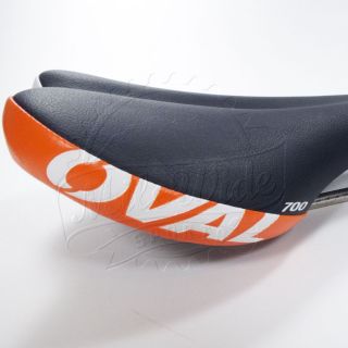 Oval Concepts 700 Road Bike Saddle Black Orange White CRN TI Alloy