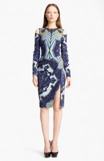 Emilio Pucci Cutout Shoulder Stretch Wool Dress