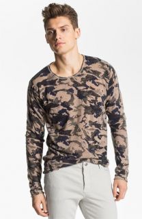 Zadig & Voltaire Camo Print Long Sleeve Cashmere T Shirt
