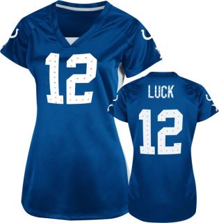 Indianapolis Colts Womens Andrew Luck Blue Draft Him II Jersey Shirt