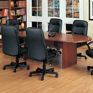 6FT 12FT CONFERENCE ROOM TABLE AND CHAIRS SET Racetrack With Cherry o