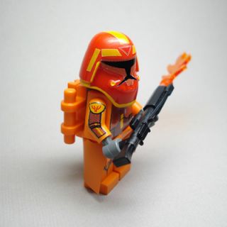  clone trooper lego mini figure flame clone troopers were used during
