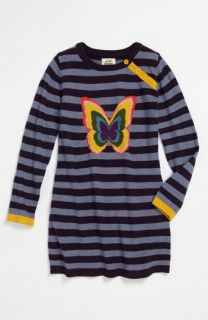 Mini Boden Stripy Logo Dress (Toddler)