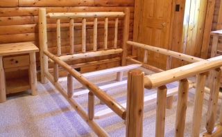 Traditional Cedar Log Bed Queen Size by Backwoods Casual