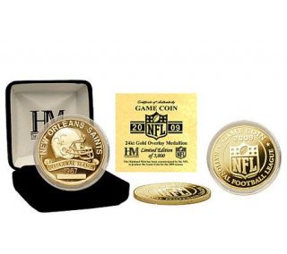 NFL New Orleans Saints 2009 24K Gold Plated Game Coin —