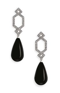 Ivanka Trump Black & White Onyx & Diamond Crossover Earrings