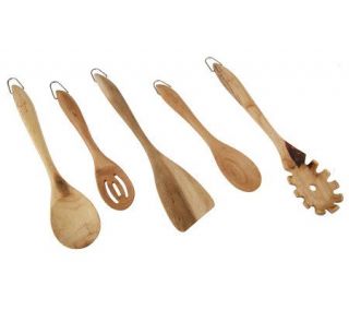 Paula Deen 5 piece Acacia Wood Kitchen Tool Set —