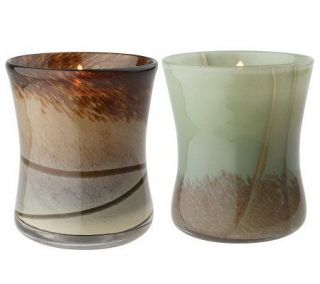 VirginiaCandleC Set of 2 8.5oz WoodWick Fusion Glass Candles