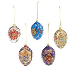 Joan Rivers 2011 Set of 5 Faberge Inspired Ornaments —