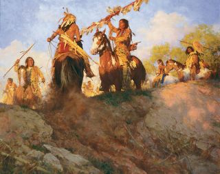 Howard Terpning Sunset for The COMANCHE Masterwork Giclee Canvas