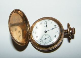 Vintage Gold Filled Hunter Case Pocket Watch Rode Watch Co 15J Runs