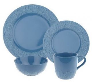 Isaac Mizrahi Live 16 Pc Ceramic Oak Leaf Dinnerware Set —