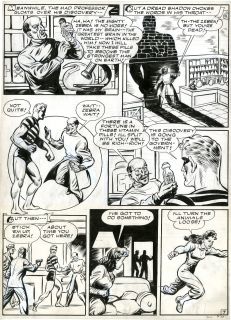 ARTURO CAZENEUVE   GREEN HORNET #13 (1943) ZEBRA STORY Pg 7 ORIG ART