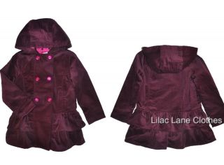  Girl Berry Patch Cotton Velvet Hooded Coat Jacket 5 6 7 8