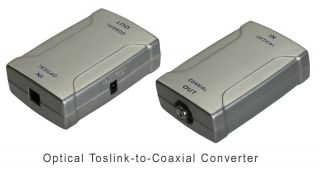 Optical Toslink to Coaxial RCA Converter 4 DVD Cable Box Audio